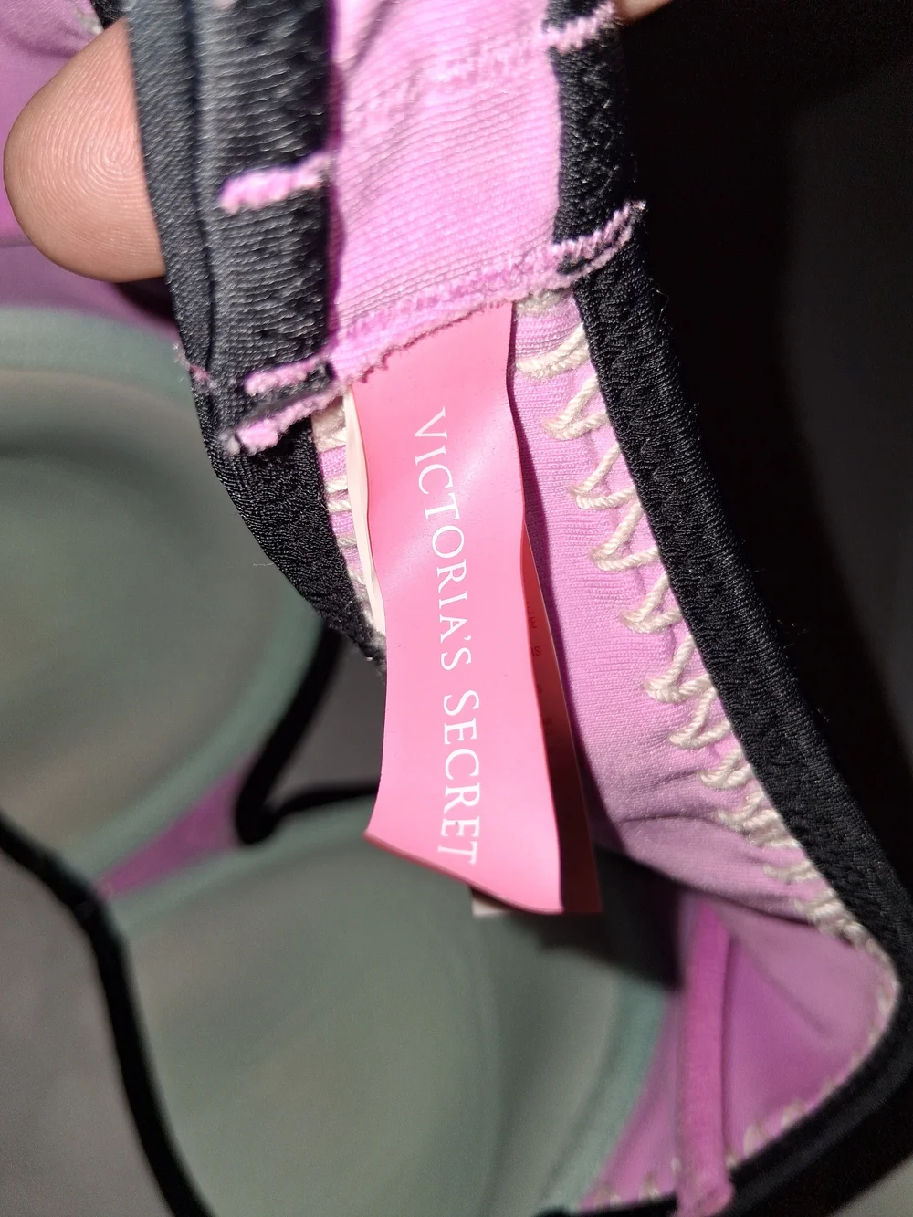 Women's Victoria's Secret Strapless Bikini Top Size 36B Knit Cups Padded Wired